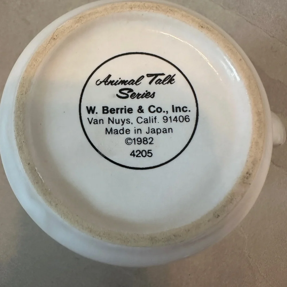 Vintage Foxy Lady FOX Mug Wallace Berrie & Co Animal Talk Series 1982 Japan
